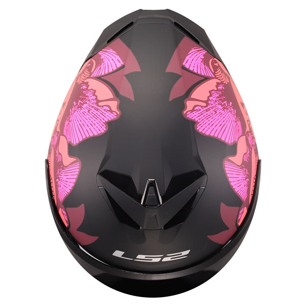 LS2 Rapid III Full-Face Helmet Poppies II Matte Black/Pink M - Driven Powersports