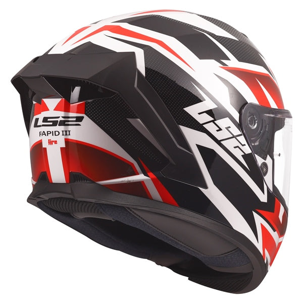 LS2 Rapid III Full-Face Helmet Xtrem White/Black/Red L - Driven Powersports