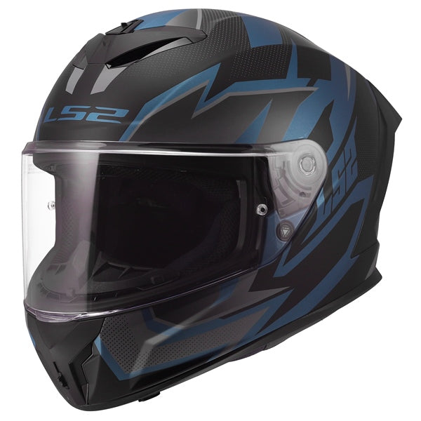 LS2 Rapid III Full-Face Helmet Xtrem Matte Black/Petrol blue 2XS - Driven Powersports