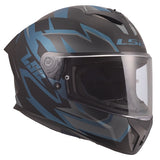 LS2 Rapid III Full-Face Helmet Xtrem Matte Black/Petrol blue 2XS - Driven Powersports