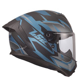 LS2 Rapid III Full-Face Helmet Xtrem Matte Black/Petrol blue 2XS - Driven Powersports