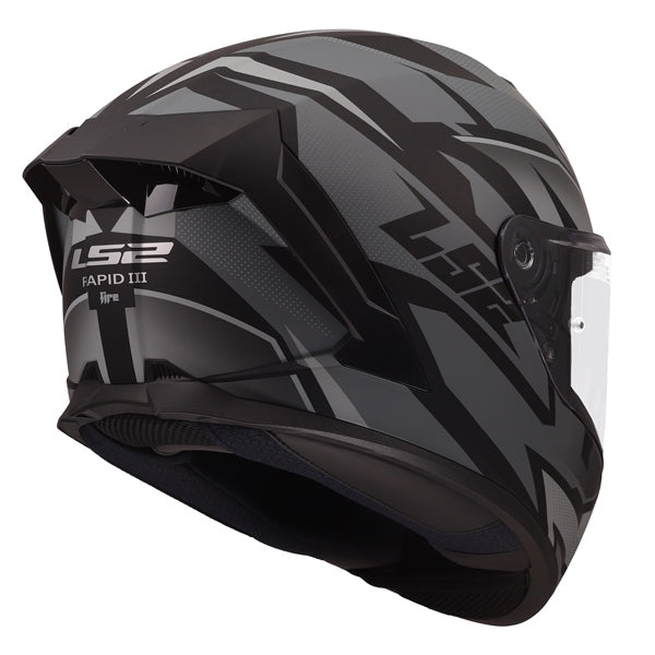 LS2 Rapid III Full-Face Helmet Xtrem Matte Black/Gray S - Driven Powersports