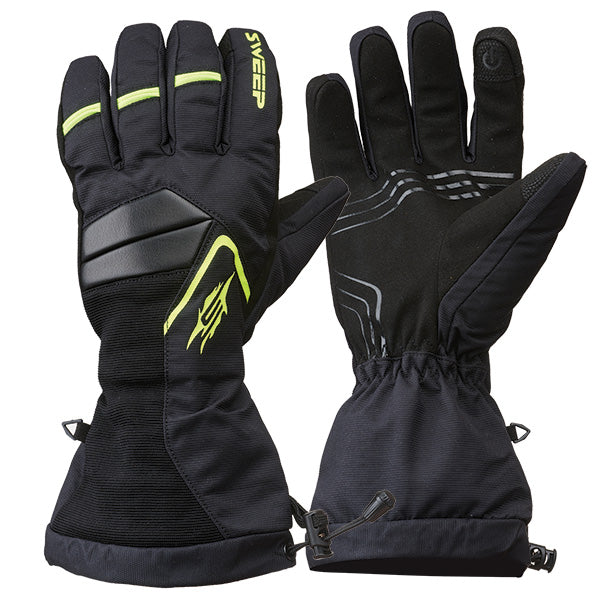 SWEEP MEN'S SCOUT GLOVES Black/Yellow Men's Large - Driven Powersports
