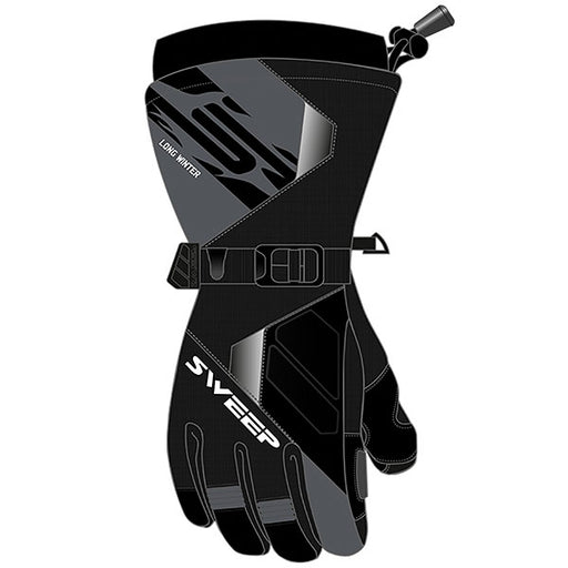 SWEEP MEN'S OUTPOST GLOVES Black/Grey Men's Small - Driven Powersports