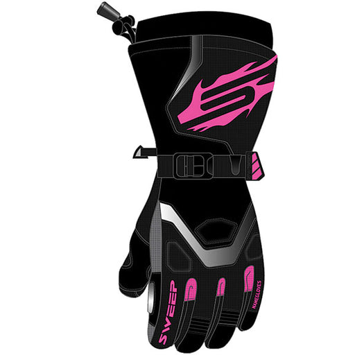 SWEEP WOMEN'S RECON GLOVES Black/Pink Women's Small - Driven Powersports