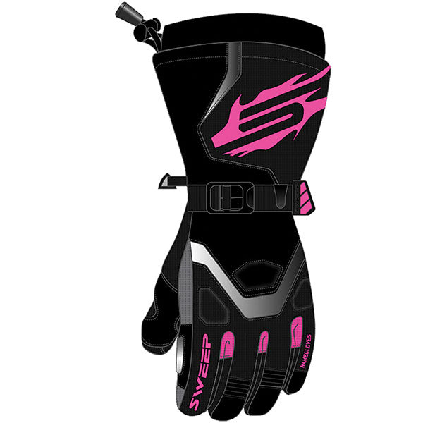 SWEEP WOMEN'S RECON GLOVES Black/Pink Women's Large - Driven Powersports
