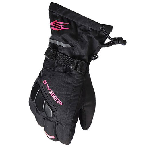 SWEEP WOMEN'S MISSION GLOVES Black/Pink Women's Small - Driven Powersports