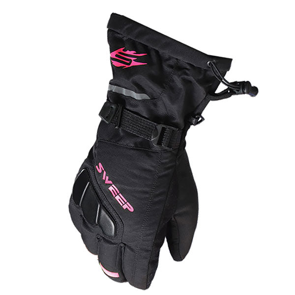 SWEEP YOUTH MISSION GLOVES Black/Pink Youth Youth Large - Driven Powersports