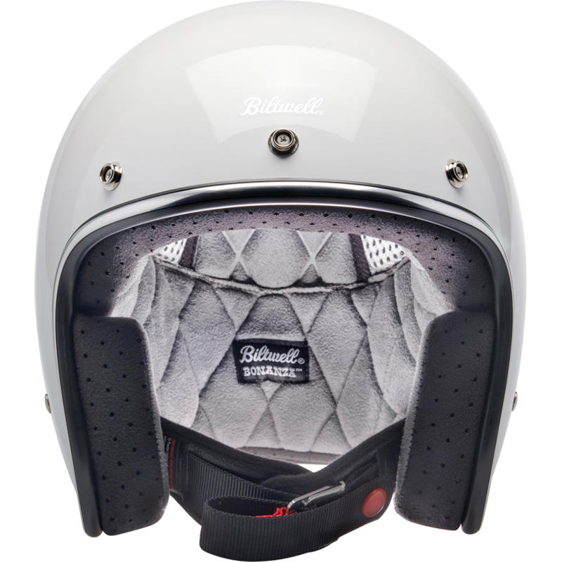 BILTWELL HELMET BONANZA Gloss White Front - Driven Powersports