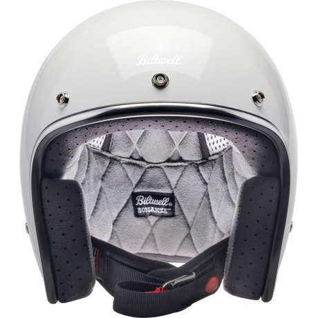 BILTWELL HELMET BONANZA Gloss White Front - Driven Powersports