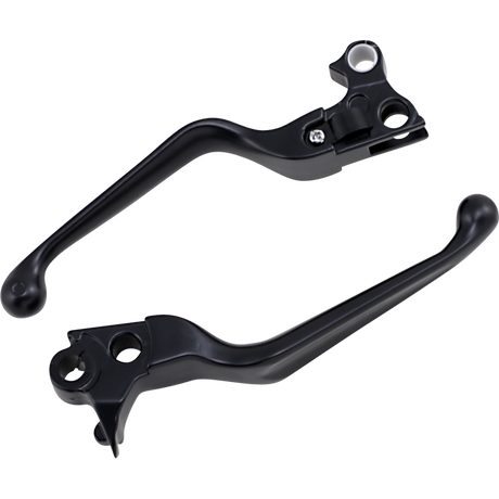 DRAG SPECIALTIES 96-17 B/T LEVER SET Black Front - Driven Powersports