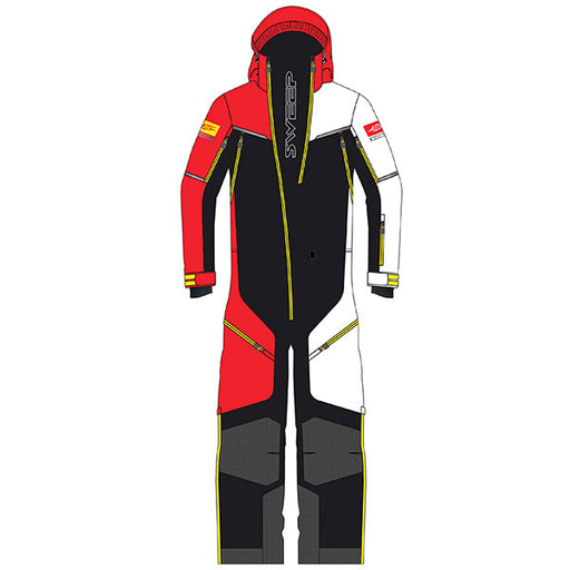 SWEEP MEN'S INSULATED PEAK MONOSUIT Black/Red/Yellow Men's Small - Driven Powersports