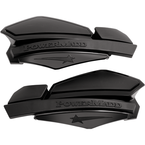 POWERMADD STAR SERIES HANDGUARDS Black/Black Front - Driven Powersports