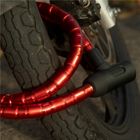 Oxford Barrier Armoured Cable Lock Red - Driven Powersports