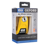 Oxford Alpha XA14 Super Strong Alarm Disc Lock Black/Yellow - Driven Powersports