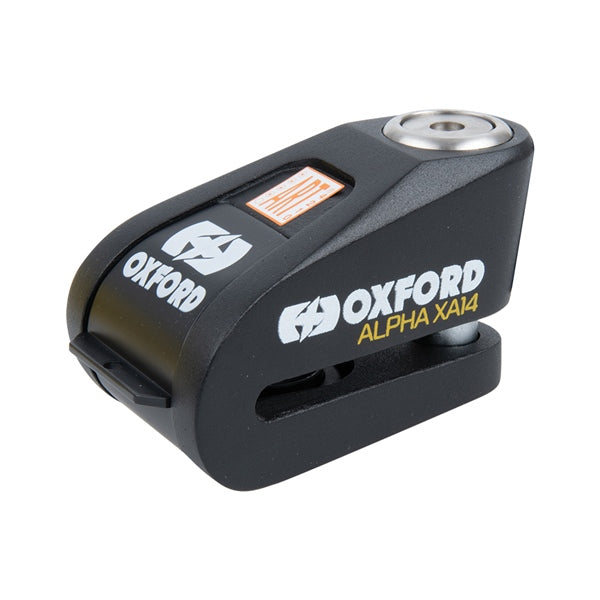 OXFORD PRODUCTS DISC LOCK ALPHA XA14 ALARM 14MM SST/BK (LK218) - Driven Powersports