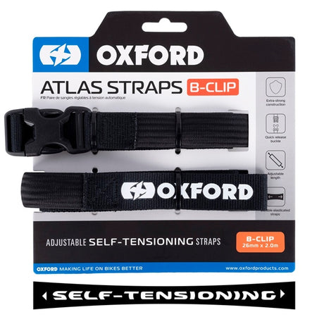 Oxford Atlas B-Clip Straps Black - Driven Powersports