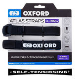 Oxford Atlas D-Ring Straps Black - Driven Powersports