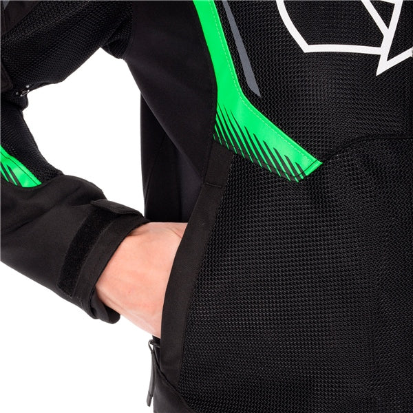 Oxford Omega 1.0 Air Jacket Black/Green 2XL - Driven Powersports