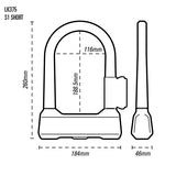 Oxford Grinder S1 Shackle Lock 260 mm - Driven Powersports