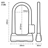 Oxford Grinder S1 Shackle Lock 320 mm - Driven Powersports