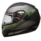ZOAN OPTIMUS SV MODULAR HELMET Army Green Electric Medium - Driven Powersports
