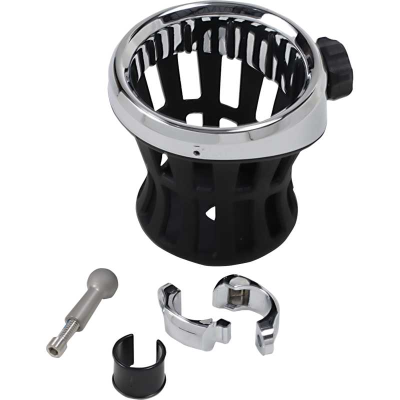 CIRO LLC Drink Holder W/7/8"& 1" MOUNT Chrome Front - Driven Powersports