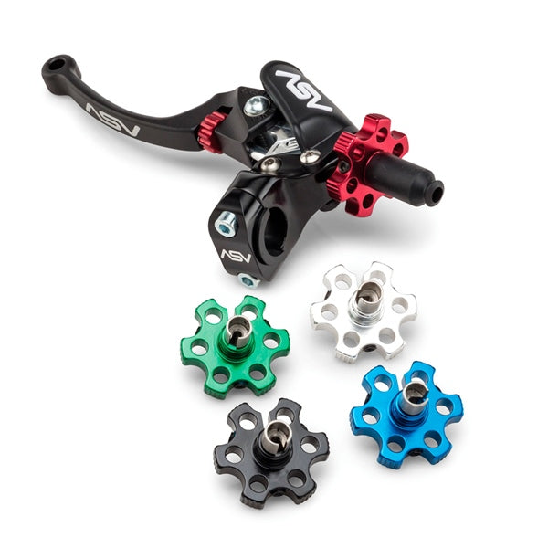 ASV Pro Perch Cable Adjuster Dials For Aprilia / Honda & More Silver - Driven Powersports