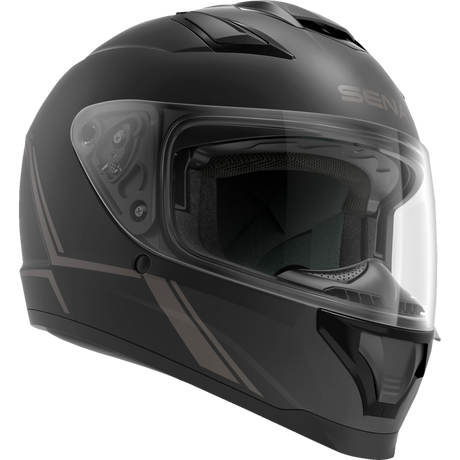 SENA STRYKER SMART HELMET FULL-FACE DOT Matte Black Front - Driven Powersports