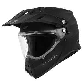 Fly Racing Trekker Solid Dual Sport Helmet Matte Black 2XL Clear - Driven Powersports