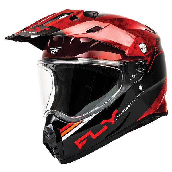 Fly Racing Trekker Kryptek Dual Sport Helmet Red/Black 2XL Clear - Driven Powersports