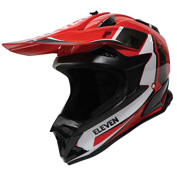 Eleven RAID MX HELMET PEAK Red/Black/White - Driven Powersports