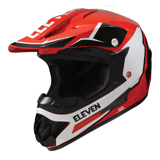 ELEVEN YOUTH RAID MX HELMET Red/Black/White Youth Small - Driven Powersports