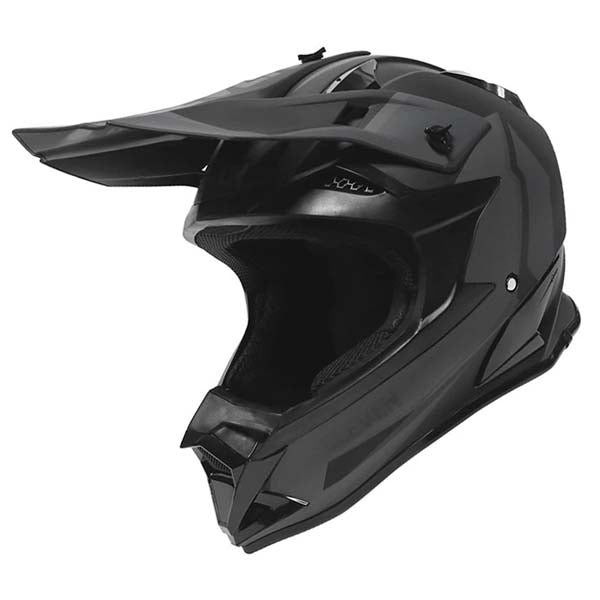 Eleven YOUTH RAID MX HELMET PEAK Black/Grey - Driven Powersports