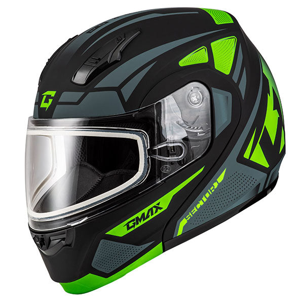 GMAX MD04 SECTOR MODULAR HELMET Green Double Large - Driven Powersports