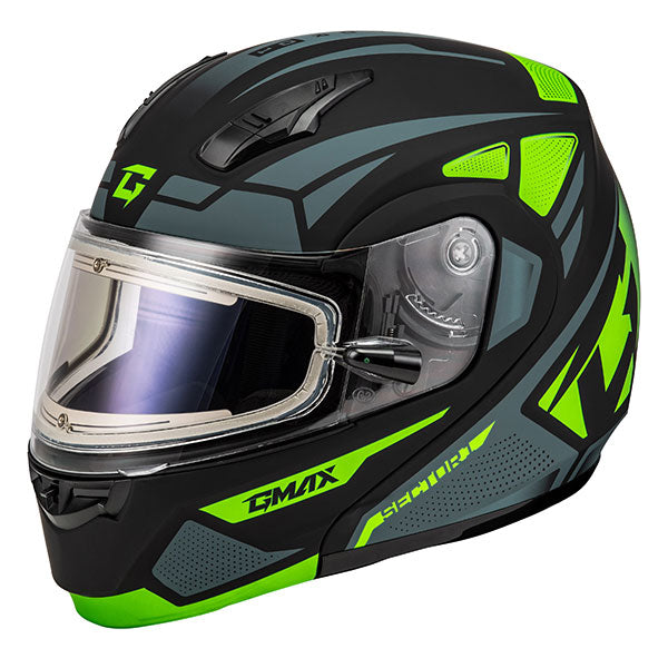 GMAX MD04 SECTOR MODULAR HELMET Green Electric Large - Driven Powersports