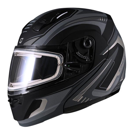 GMax MD04 Ambition Full Face Modular Snow Helmet Black/Silver Small Electric - Driven Powersports