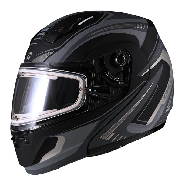 GMax MD04 Ambition Full Face Modular Snow Helmet Black/Silver 3XL Double - Driven Powersports