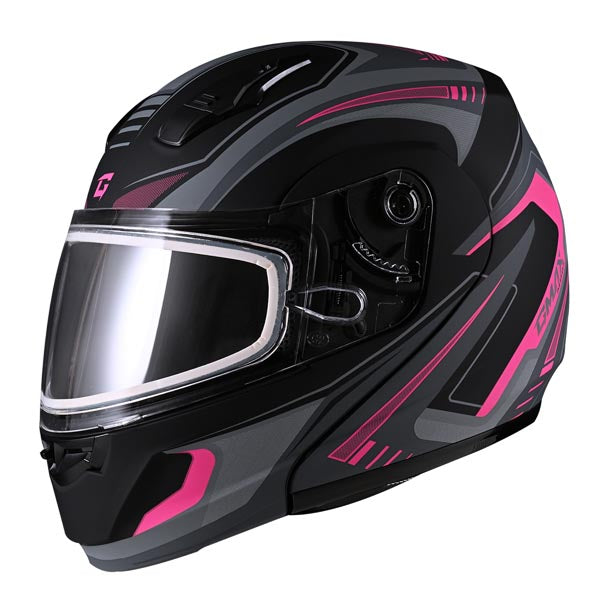 GMax MD04 Ambition Full Face Modular Snow Helmet Pink Small Double - Driven Powersports