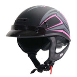 GMax HH35 Derk Full Dressed Half Helmet Black/Pink Small - Driven Powersports