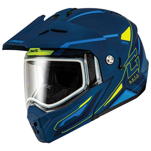 GMAX MD74 SPECTRE FULL FACE HELMET Blue/High-Visibility Double Large - Driven Powersports