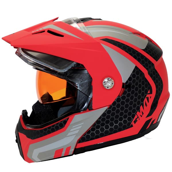 GMax MD74 Lancer Modular Full Face Snow Helmet Red Large Electric - Driven Powersports