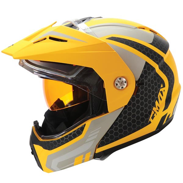 GMax MD74 Lancer Modular Full Face Snow Helmet Yellow Small Electric - Driven Powersports