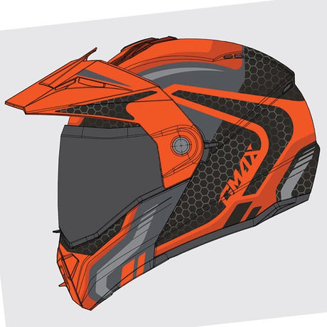 GMax MD74 Lancer Modular Full Face Snow Helmet Orange Large Double - Driven Powersports