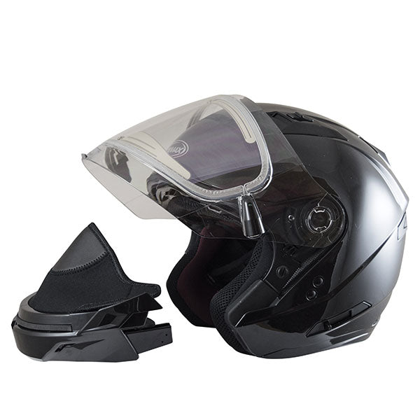 GMAX OF-77 OPEN FACE HELMET Black Double Large - Driven Powersports