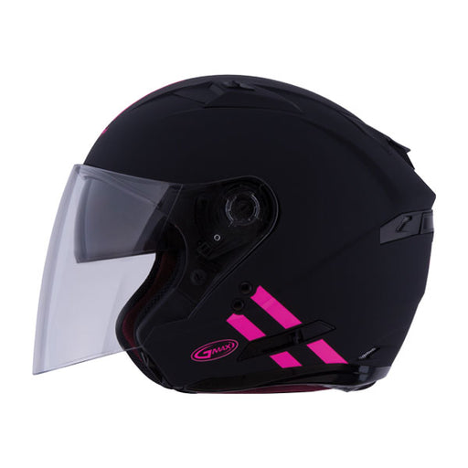 GMAX OF77 DOWNEY OPEN FACE HELMET Black/Pink Small - Driven Powersports