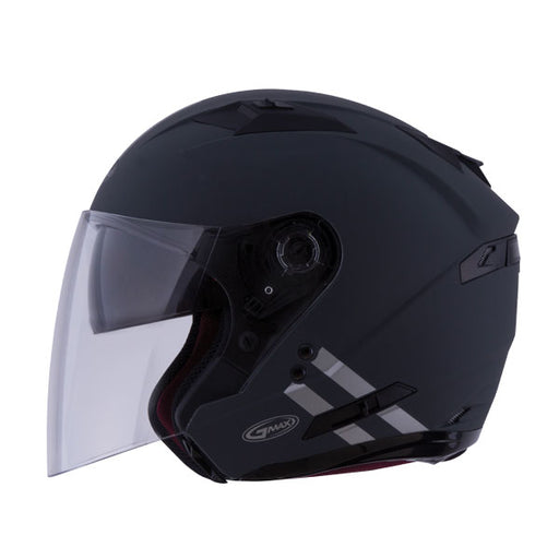 GMAX OF77 DOWNEY OPEN FACE HELMET Black/Silver XS - Driven Powersports