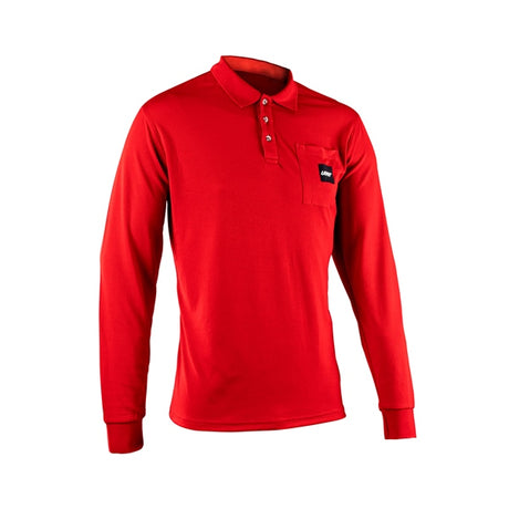 Leatt Team Polo Long Shirt Red S - Driven Powersports
