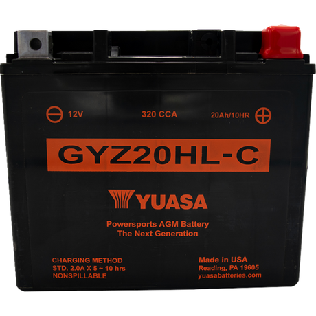 Yuasa GYZ20HLC factory-activated AGM motorcycle battery