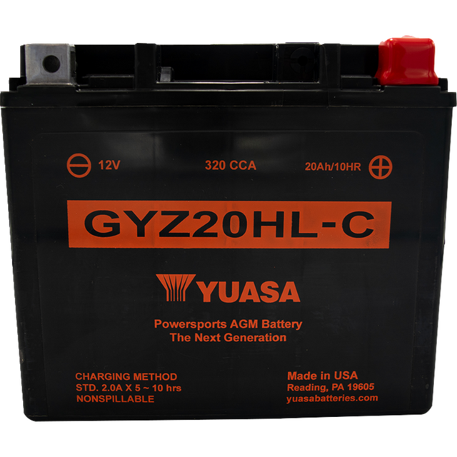 Yuasa GYZ20HLC factory-activated AGM motorcycle battery